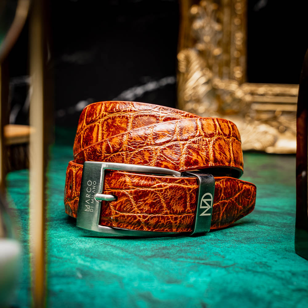 EST.105 Alligator Belt Antique Honey