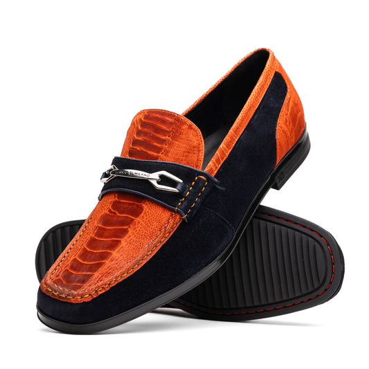 Hugo Ostrich Orange / Navy
