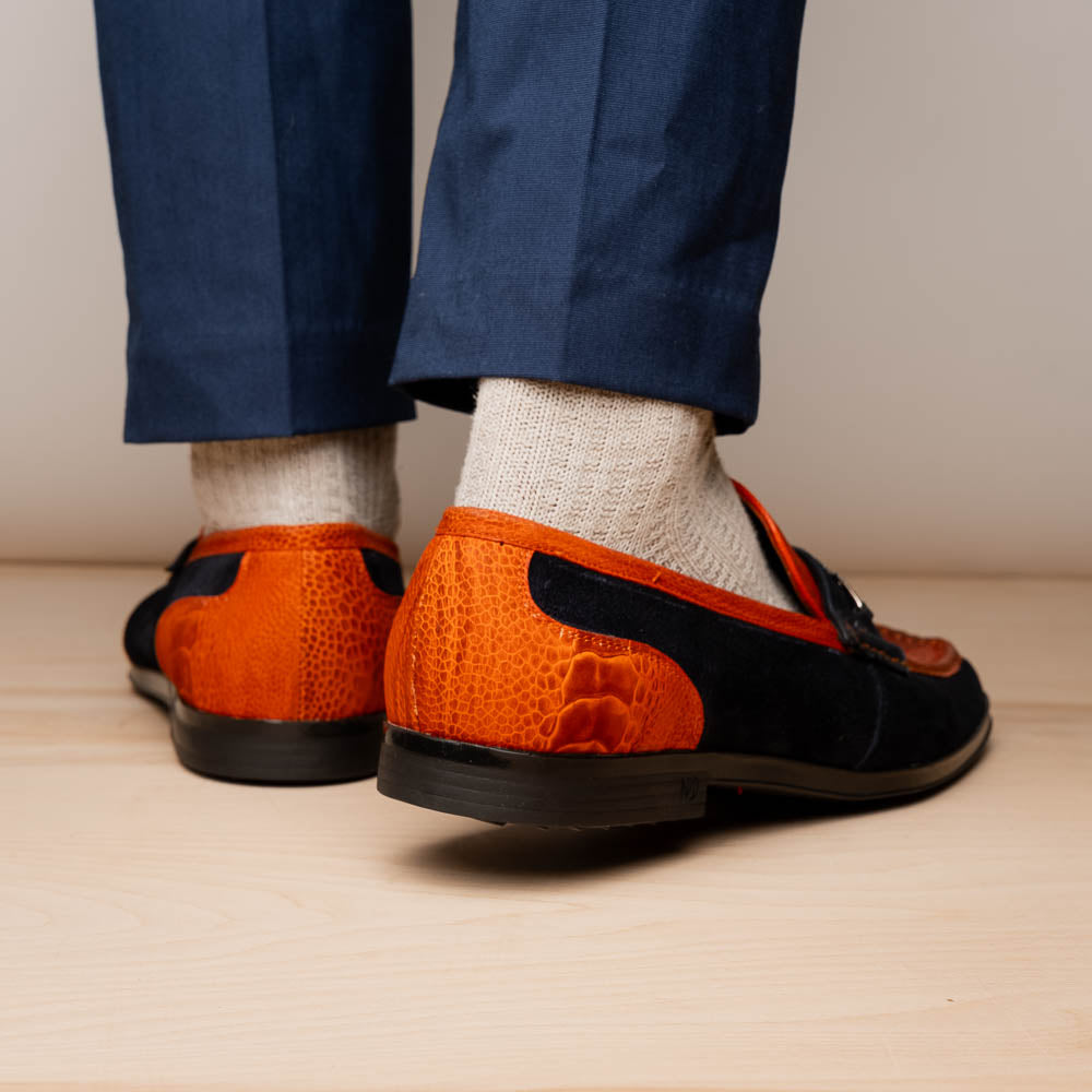 Hugo Ostrich Orange / Navy