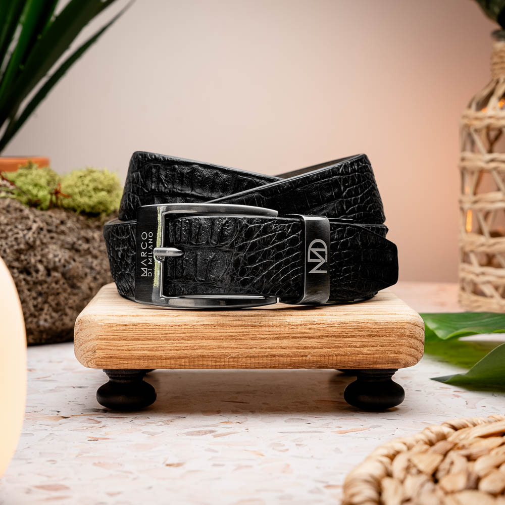 EST.100 Crocodile Belt Black