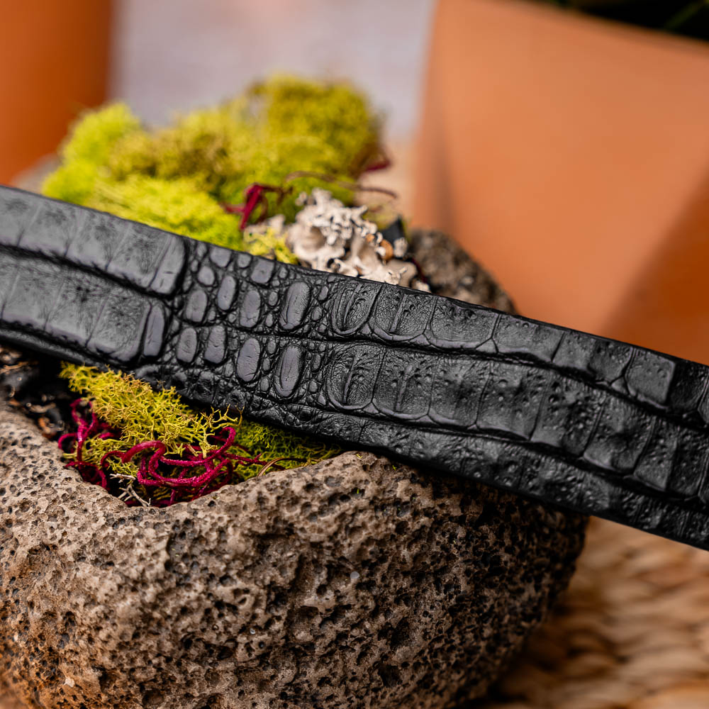 EST.100 Crocodile Belt Black