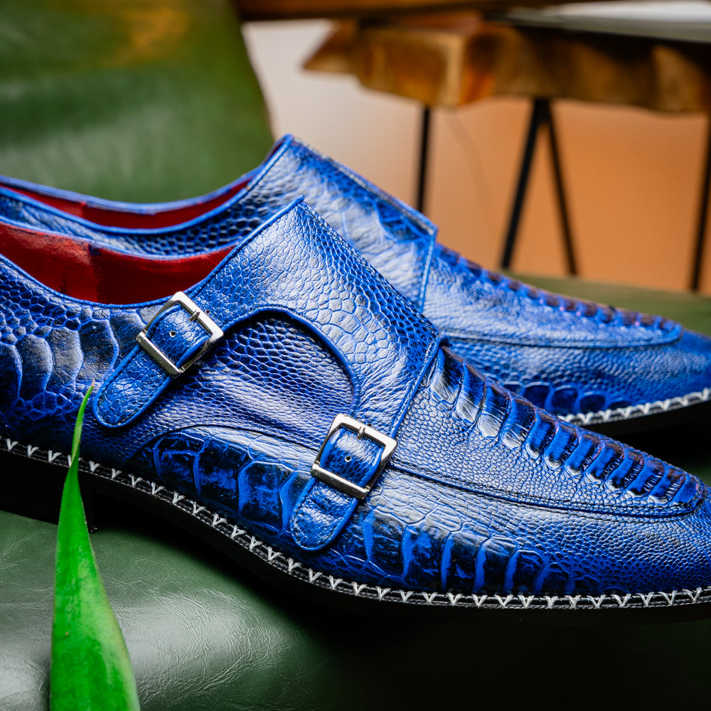 electric blue dress shoes Corrente C11101-4428D Grain Leather Loafers Electric Blue