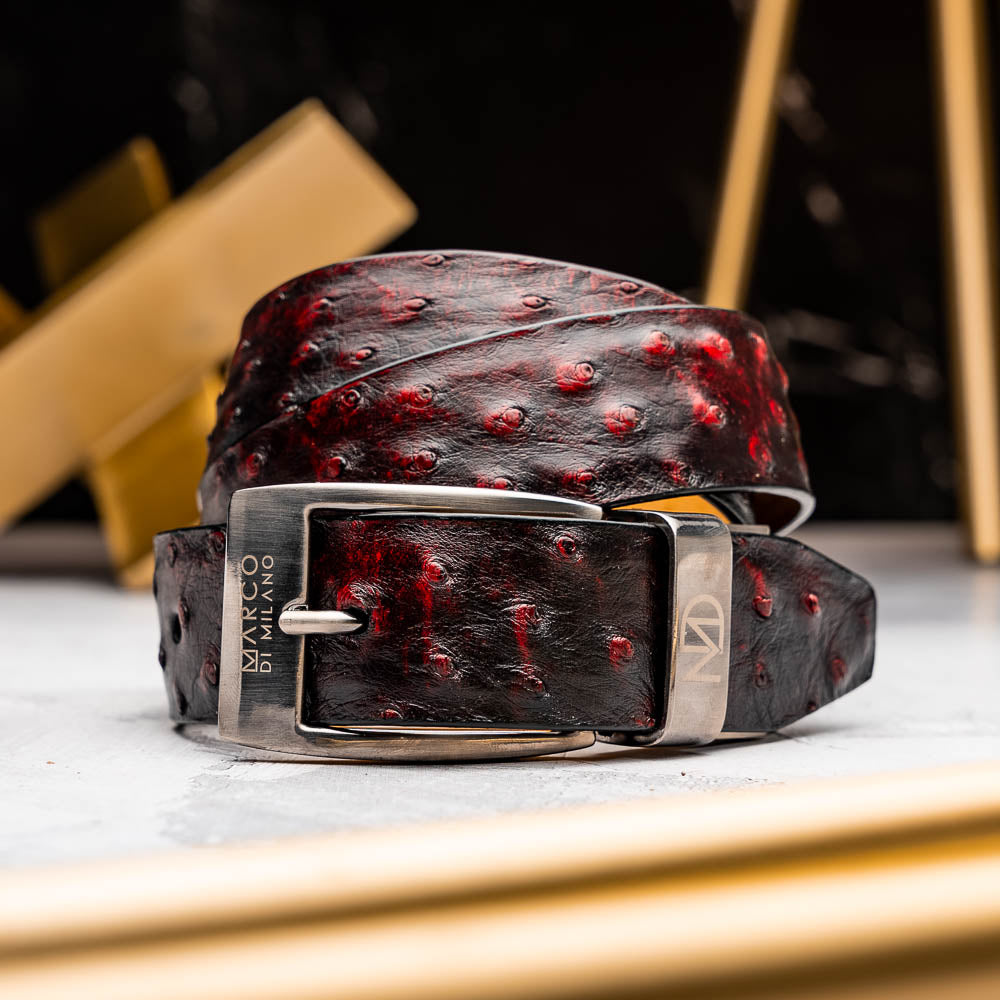 EST 102. Ostrich Belt Black Cherry