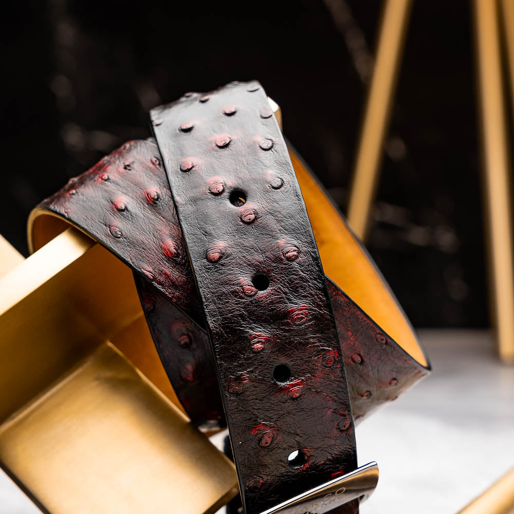 EST 102. Ostrich Belt Black Cherry
